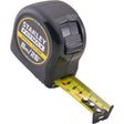 Stanley FatMax Special Edition 8 metre 26 feet measuring tape with yellow blade, black rubber casing and retractable mechanism