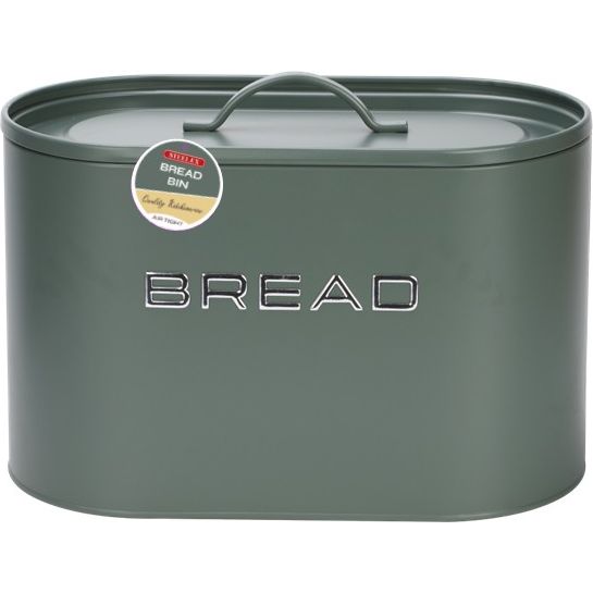 Steelex Bread Bin with Chrome Letter - Sage Green | TE7006
