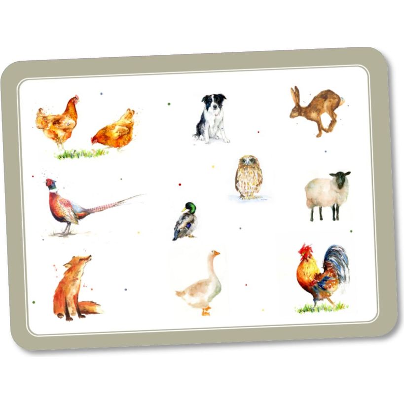 Steelex Placemats Set of 6 - Farm Friends | TM1010