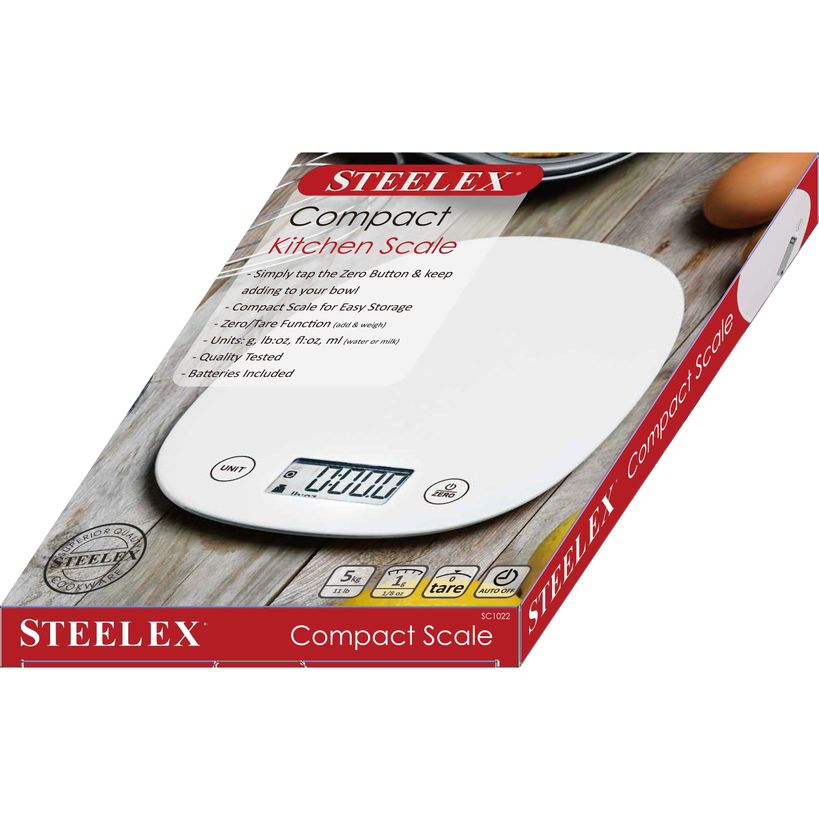 Steelex Slim Digital Ktichen Scales - White | SC1022