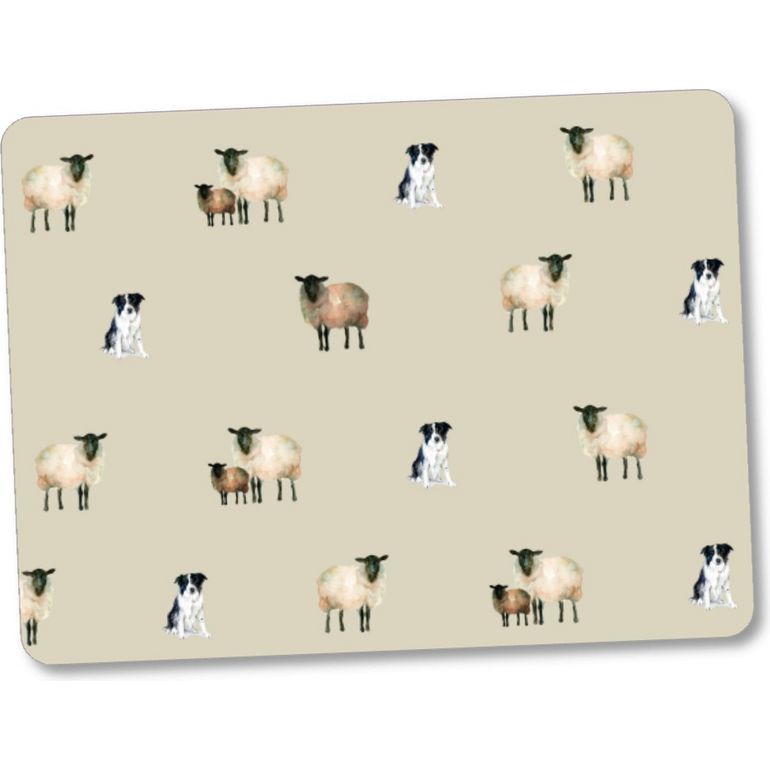 Steelex Tempered Glass Chopping Board 30cm x 40cm - Collie and Sheep | WS1003CS