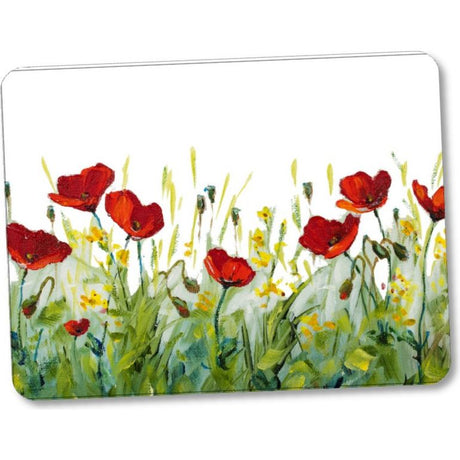 Steelex Tempered Glass Chopping Board 30cm x 40cm - Poppies | WS1013POP