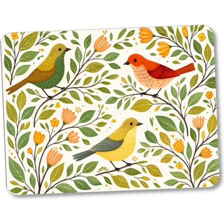 Steelex Tempered Glass Chopping Board 30cm x 40cm - Vibrant Birds | WS1019BIRD