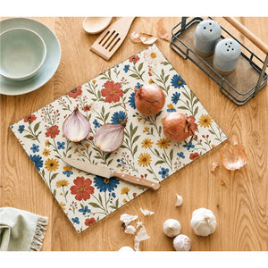 Steelex Tempered Glass Chopping Board 30cm x 40cm - Wild Flowers | WS1002WD