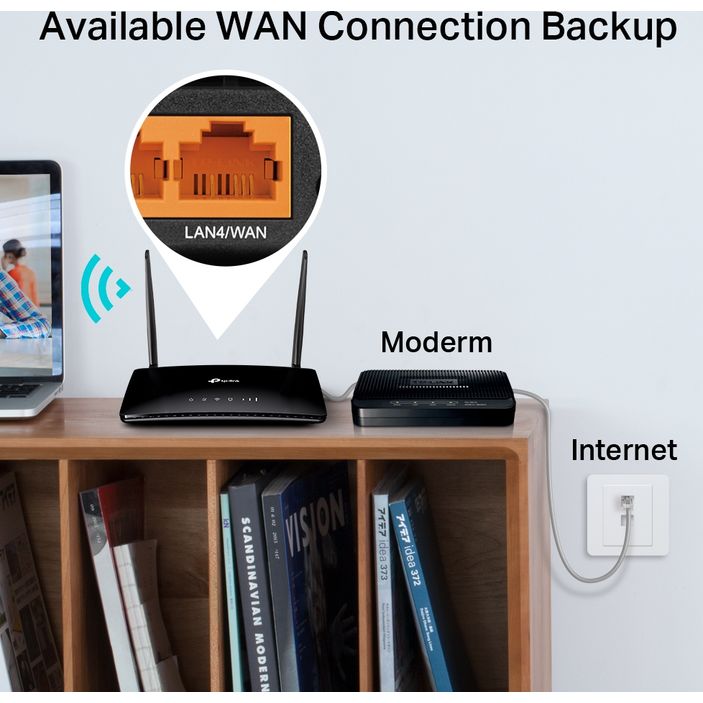 TP-Link AC750 Wireless Dual Band 4G LTE Router - Black | TPL-ARCHER-MR200