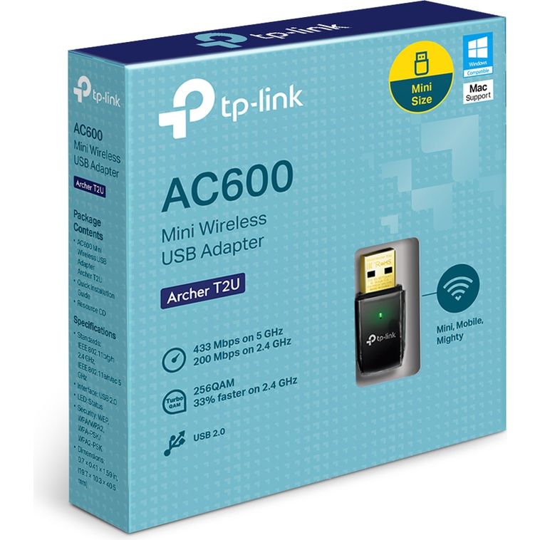 TP-LINK Archer Mini Wireless USB Adapter - Black | T2U