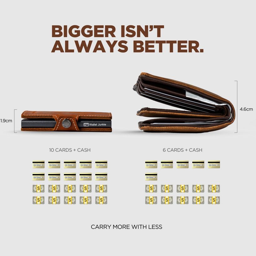 Wallet Junkie Pro Slim for up to 9 Cards - Light Brown | WJP-LBR