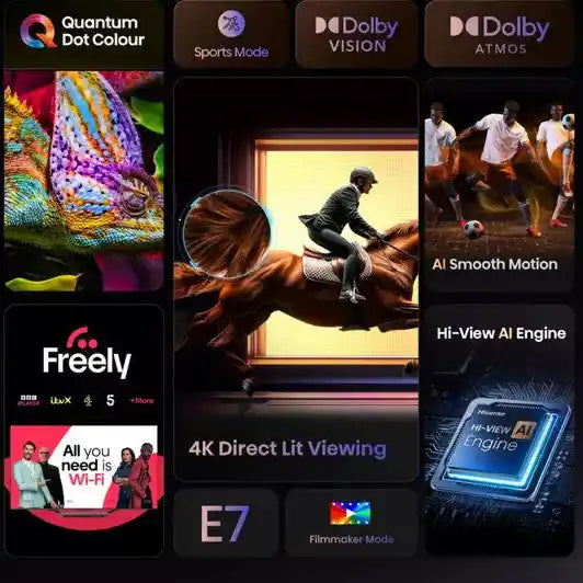 Hisense E7Q 65 Inch QLED 4K Smart AI TV | 65E71Q