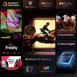 Hisense E7Q 65 Inch QLED 4K Smart AI TV | 65E71Q