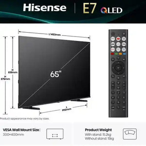 Hisense E7Q 65 Inch QLED 4K Smart AI TV | 65E71Q