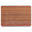 Hug Rug Candy Stripe Bright doormat 50cm x 75cm featuring multicoloured horizontal stripes in red, yellow, green and blue with textured coir surface and brand label visible in corner