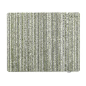 Hug Rug Doormat in Candy Green, 80cm x 100cm, featuring a textured woven striped pattern in sage green and cream tones