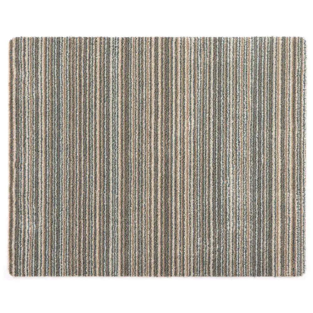 Hug Rug doormat 80cm x 100cm in sand color with vertical striped ribbed texture pattern, natural fiber construction suitable for entryways