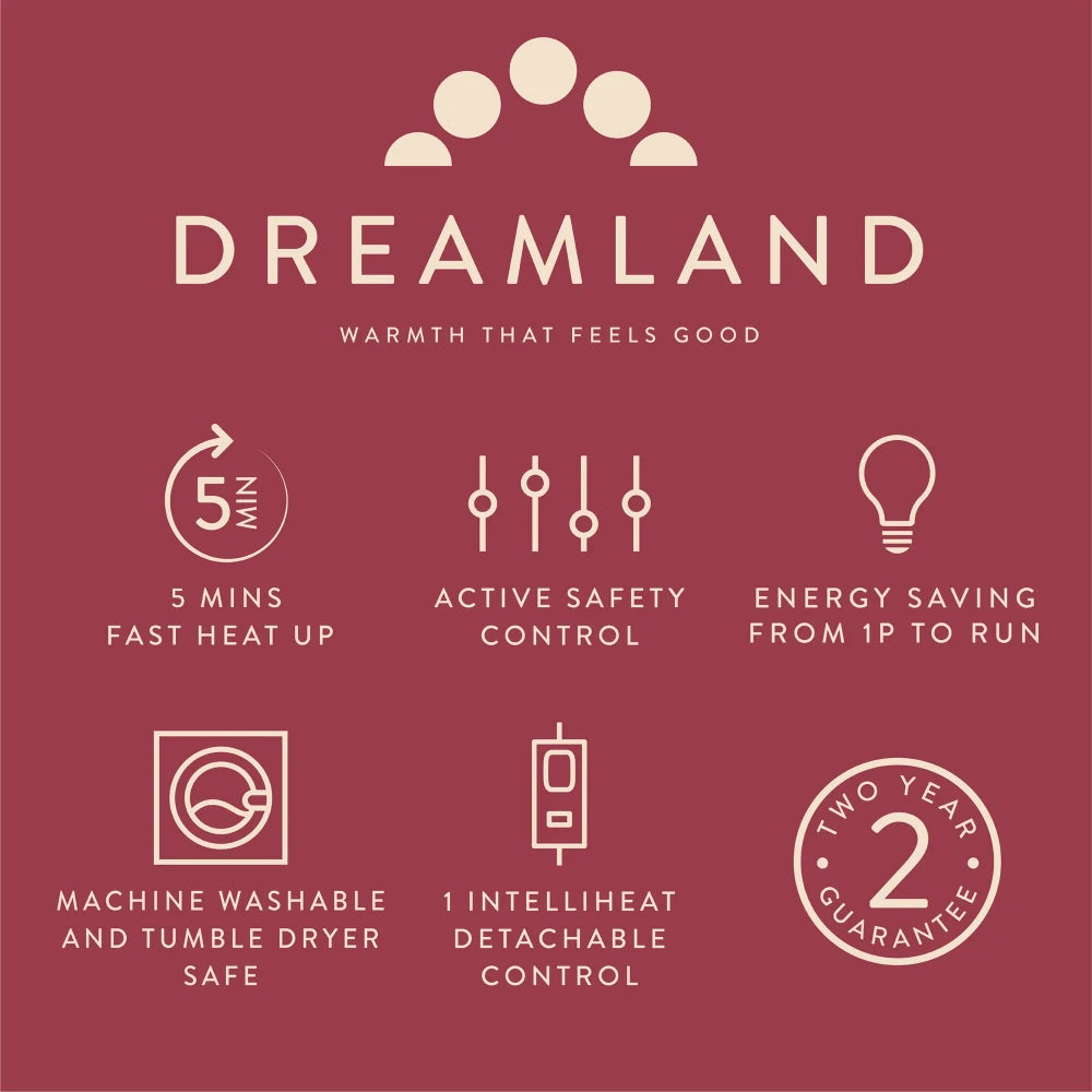 Dreamland Luxury Hygge Days Heated Large Fleece Throw - Mocha