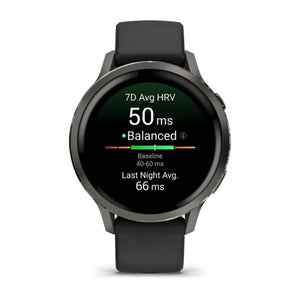 Garmin Venu 4 45mm Smart Watch with Black Silicone Band - Slate | 49-GAR-010-03014-00