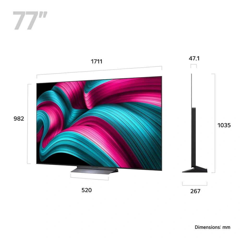 LG 77 Inch C5 OLED Evo 4K Smart TV | OLED77C54LA.AEK