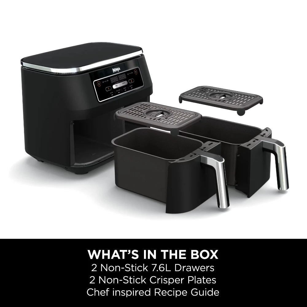 Ninja Foodi 4 in 1 Dual Zone Air Fryer 7.6 LItre - Black | AF200UK