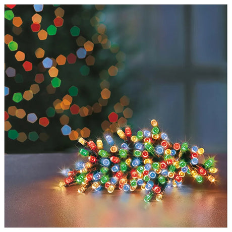 Premier 600 LED Battery Christmas Lights with Timer - Multi Coloured | FLB131956M