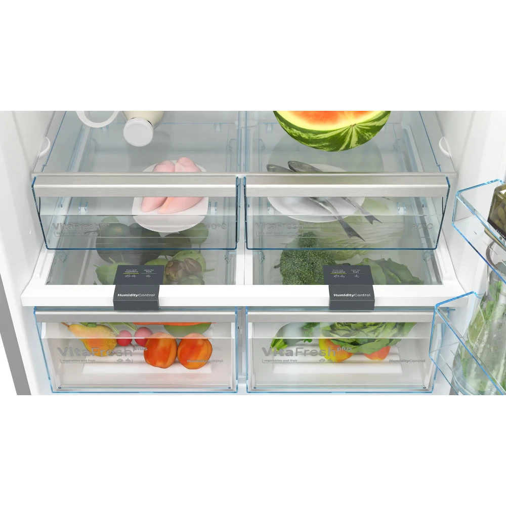 Bosch Series 4 186cm Fridge Freezer 86cm Wide - Stainless Steel | KGN86VIEAG