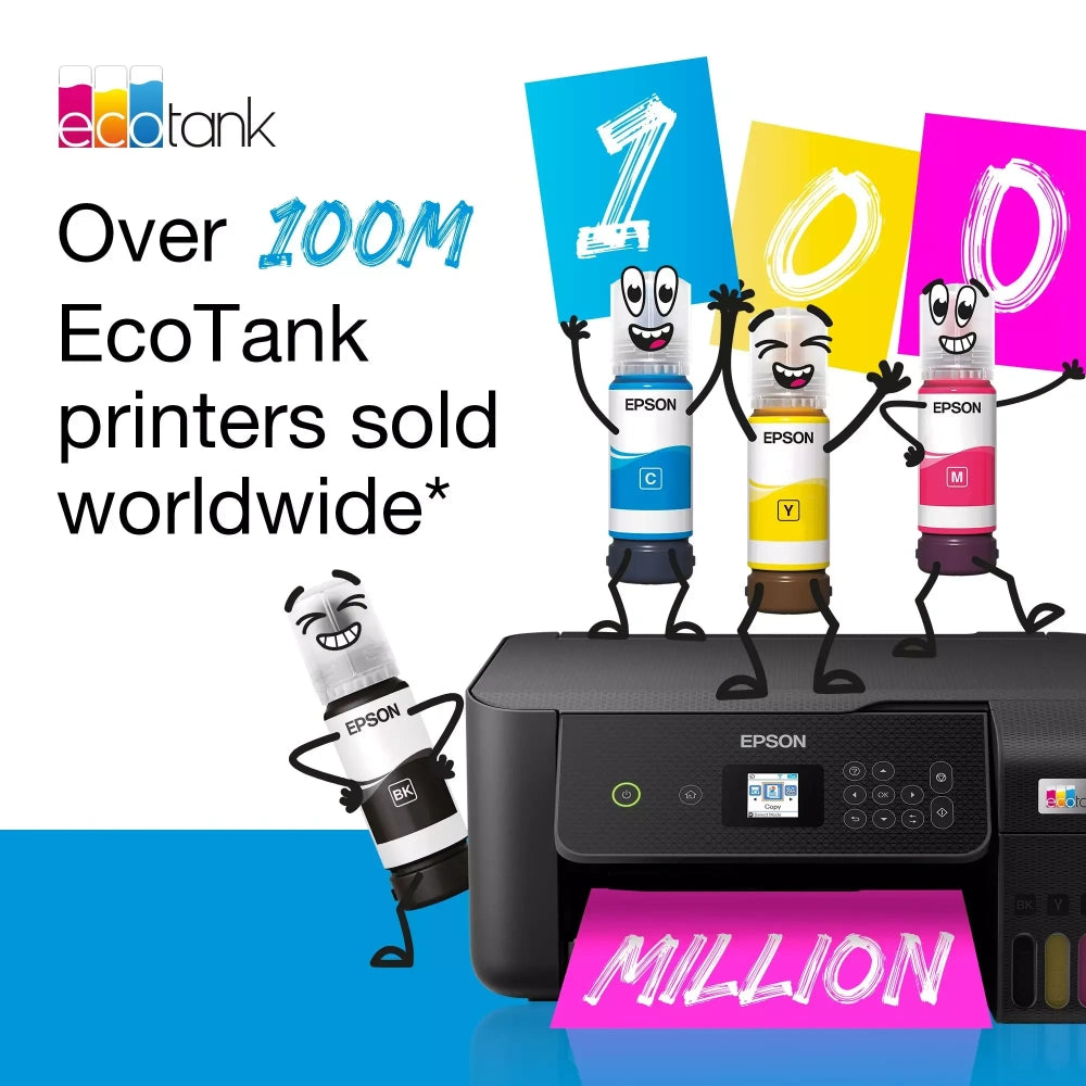 Epson EcoTank ET-2862 A4 3 in 1 Wireless Wifi Colour Inkjet Printer - Black | C11CJ67427