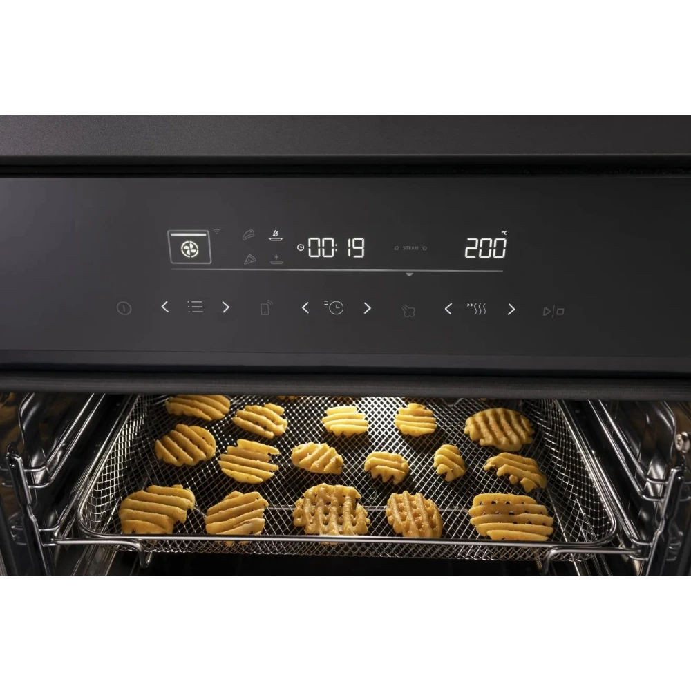 Hisense Hi6 BlackLine AirFry Electric Pyrolytic Steam Smart Single Oven - Jet Black | BSA66346PDBGUK