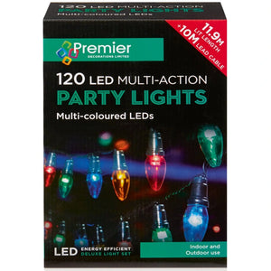 Premier 120 Multi-Action LED Party Christmas Lights - Multi-Coloured