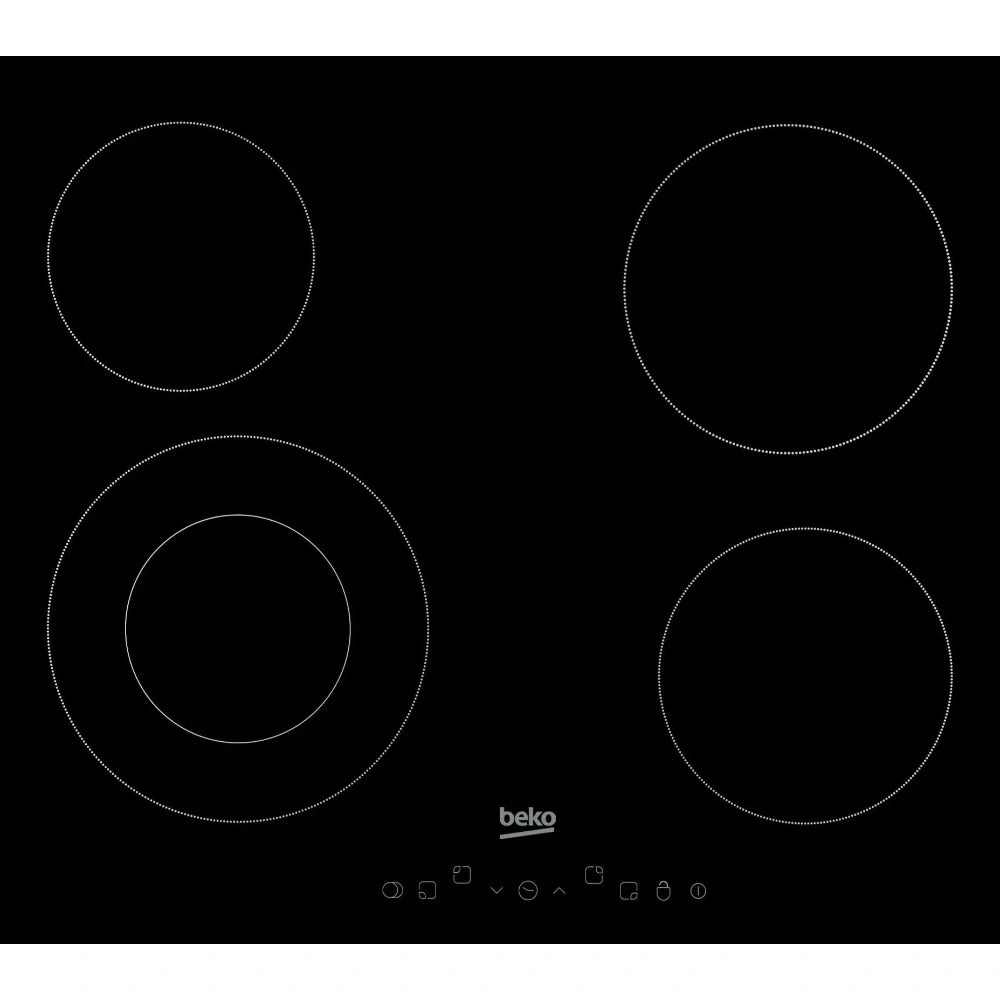 Beko 58cm 4 Zone Built-in Ceramic Hob - Black