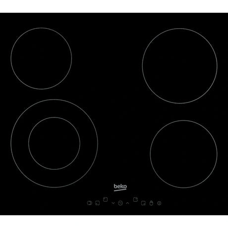 Beko 58cm 4 Zone Built-in Ceramic Hob - Black