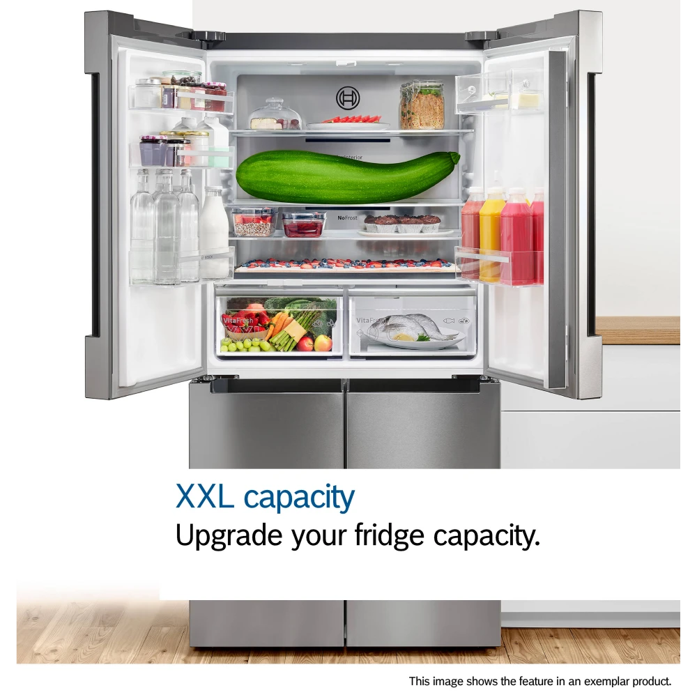Bosch Series 4 186cm Fridge Freezer 86cm Wide - Stainless Steel | KGN86VIEAG