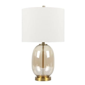 Macquillan Lanus Cognac Glass Table Lamp with Shade | MQL1491