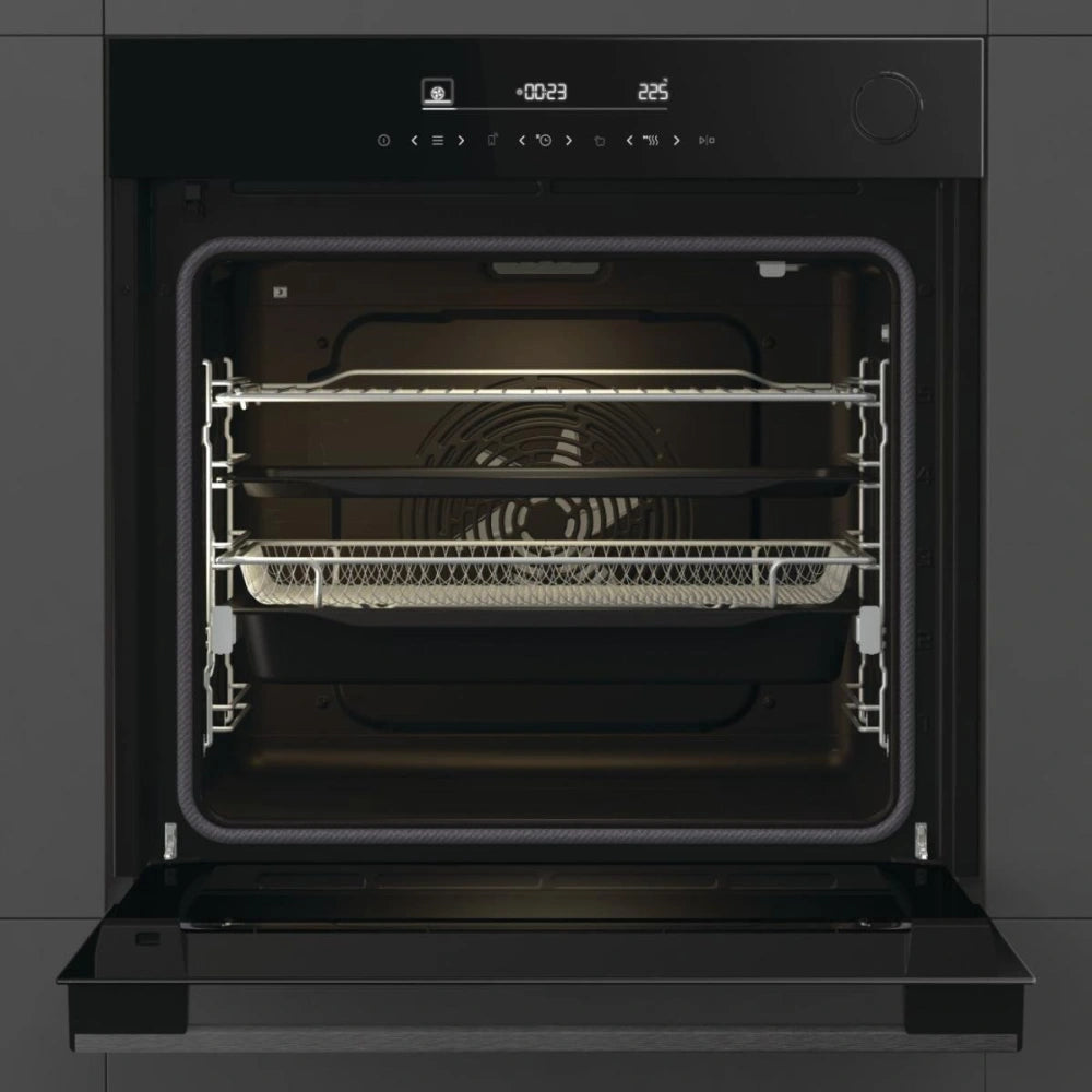 Hisense Hi6 BlackLine AirFry Electric Pyrolytic Steam Smart Single Oven - Jet Black | BSA66346PDBGUK