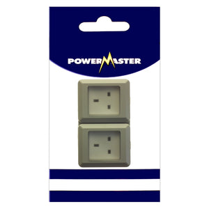 Powermaster Double 2 Gang Damp Proof Outdoor Socket 