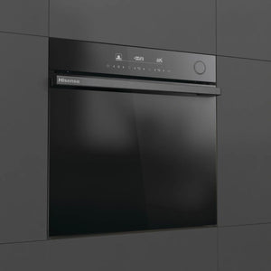 Hisense Hi6 BlackLine AirFry Electric Pyrolytic Steam Smart Single Oven - Jet Black | BSA66346PDBGUK