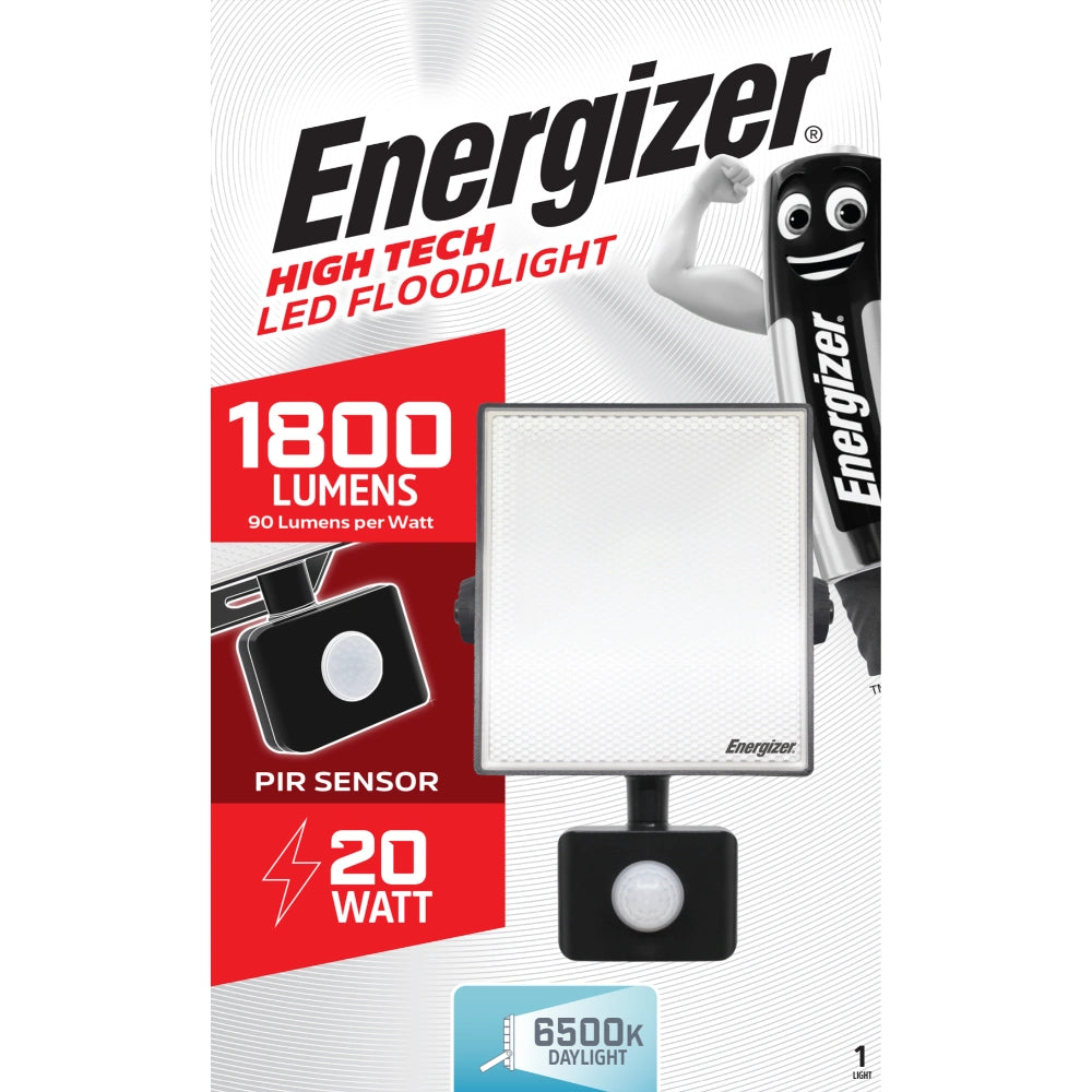 Energizer LED Floodlight 20w with Pir 1800 Lumens