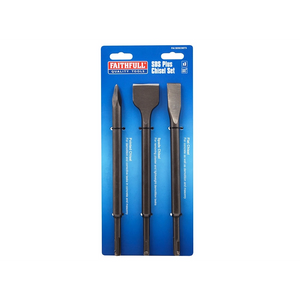 Faithfull 3 Piece SDS+ Chisel Bit Set | XMS25SDSSET