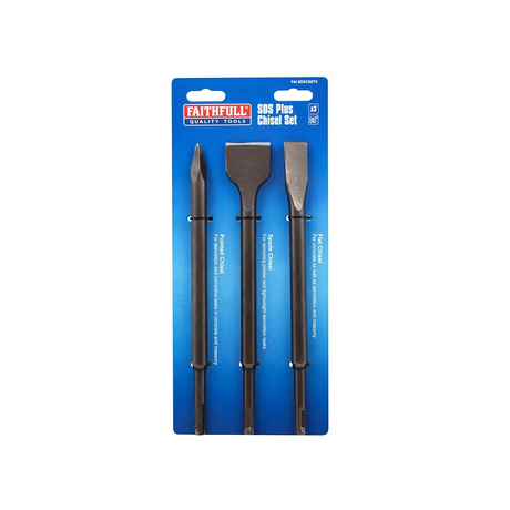 Faithfull 3 Piece SDS+ Chisel Bit Set | XMS25SDSSET