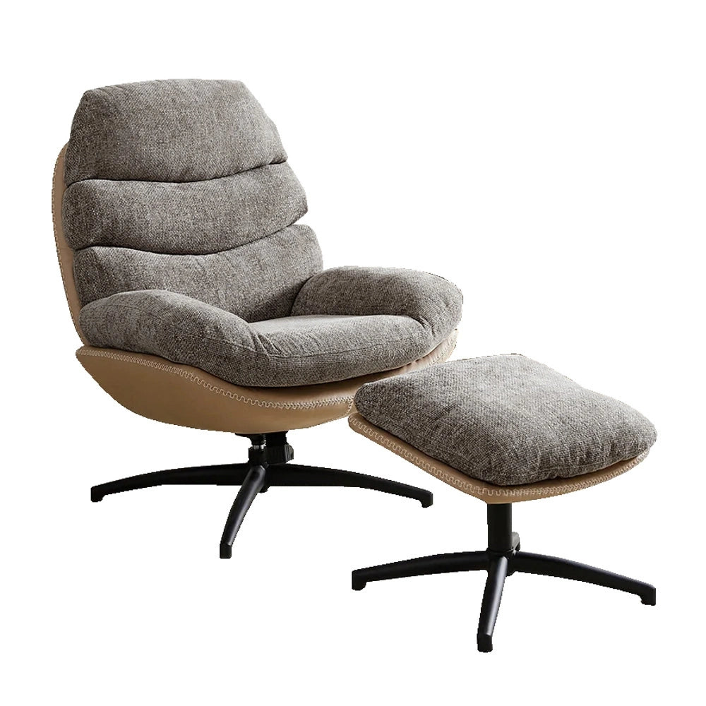 Tara Lane Khloe Rocking Swivel Chair with Stool - Latte | TL7105
