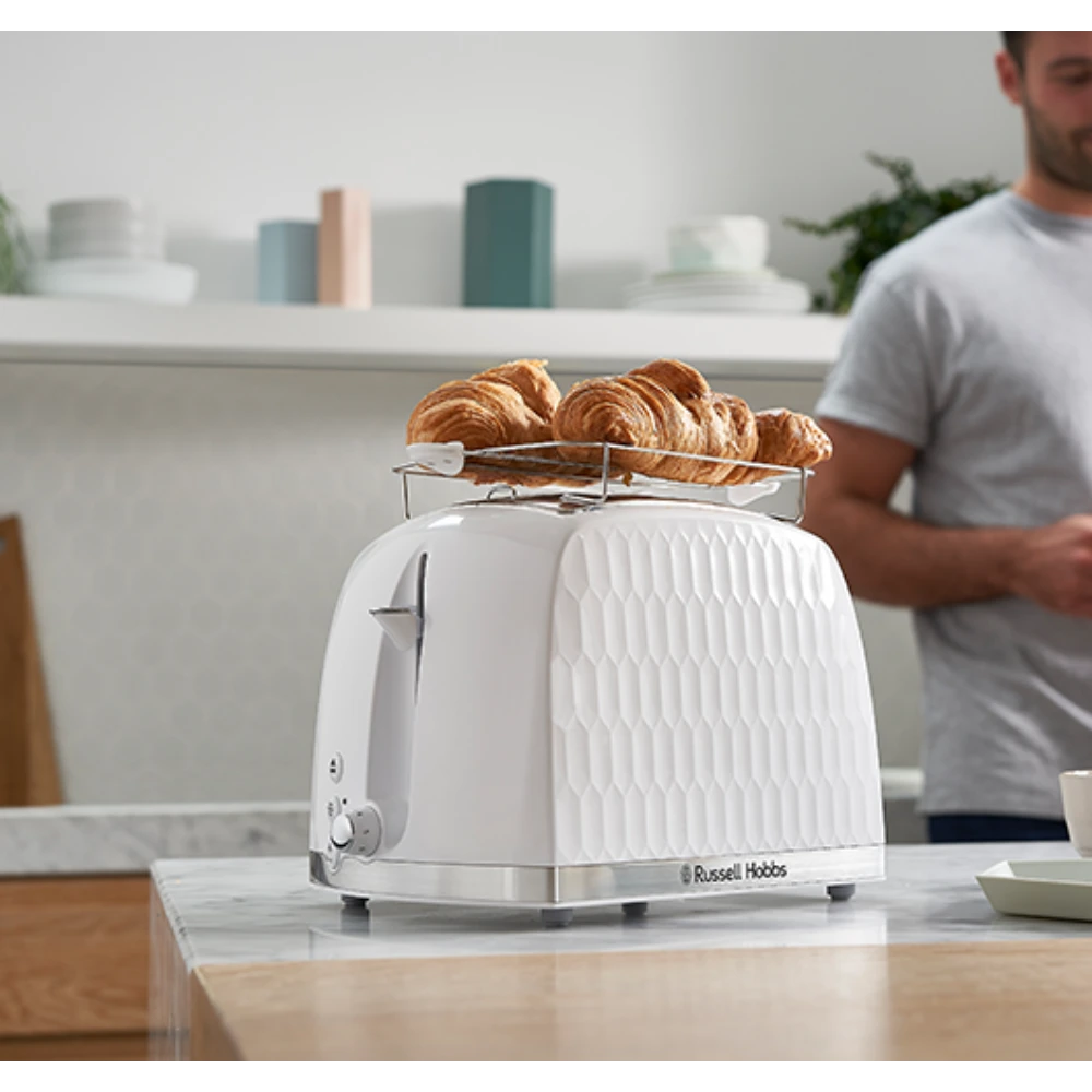 Russell Hobbs Honeycomb 2 Slice Toaster - White | 26060