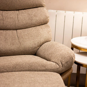 Tara Lane Khloe Rocking Swivel Chair with Stool - Latte | TL7105