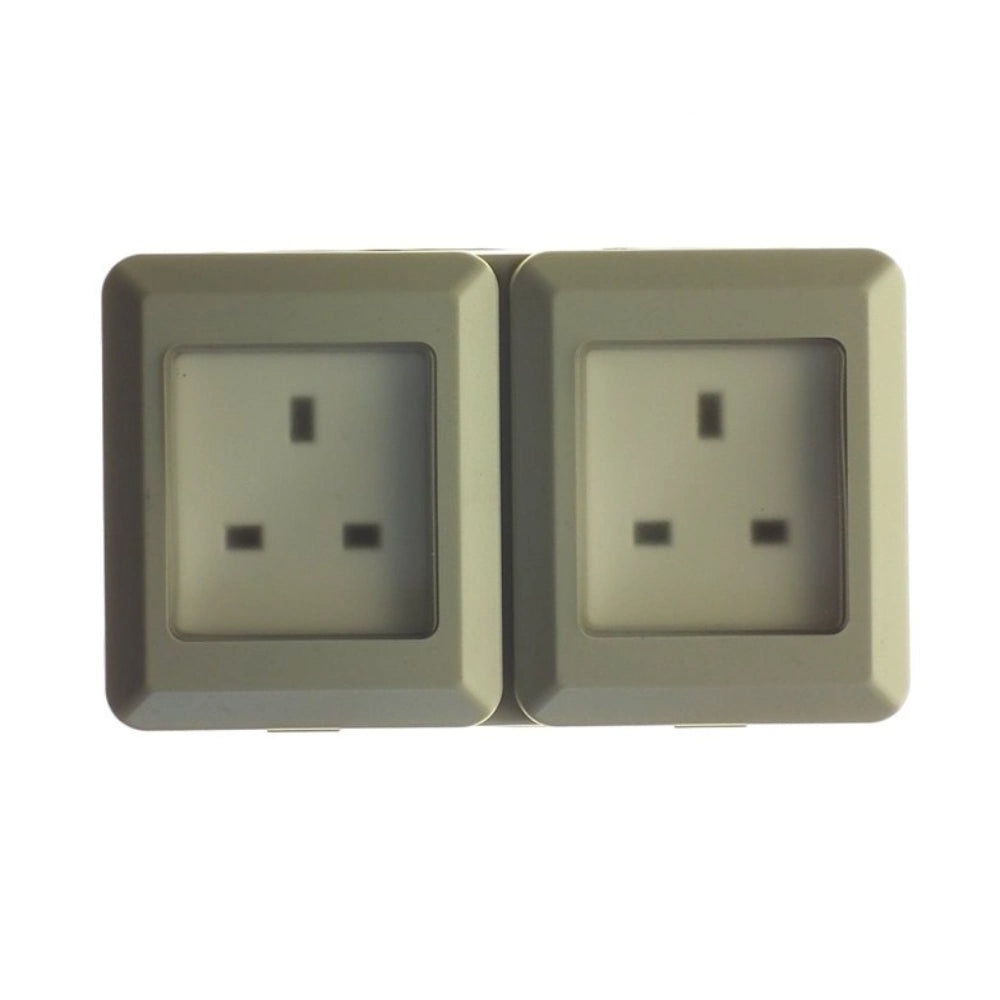 Powermaster Double 2 Gang Damp Proof Outdoor Socket | 1536-18