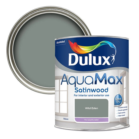 Dulux Aquamax Satinwood Water Based 750ml Wood and Metal Paint - Wild Eden | 5918730