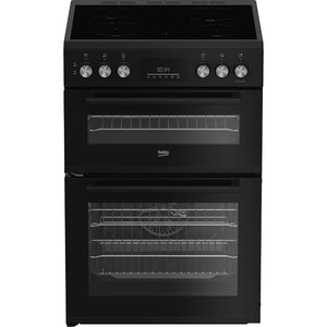Beko Pro AeroPerfect 60cm Electric Ceramic Cooker with Double Fan Oven - Black