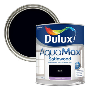 Dulux Aquamax Satinwood Water Based 750ml Wood and Metal Paint - Black | 5918733