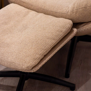 Tara Lane Khloe Rocking Swivel Chair with Stool - Biscuit | TL7104