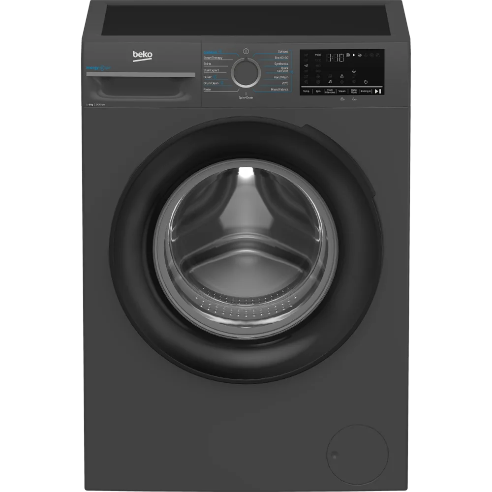 BEKO Pro EnergySpin 9kg 1400 Spin Washing Machine - Anthracite | BM3WT4941IA
