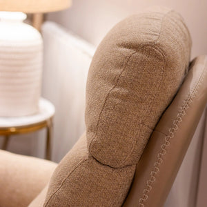 Tara Lane Khloe Rocking Swivel Chair with Stool - Biscuit | TL7104