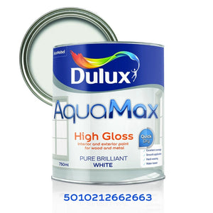 Dulux Aquamax 750ml High Gloss Water Based - Brilliant White | 5866676