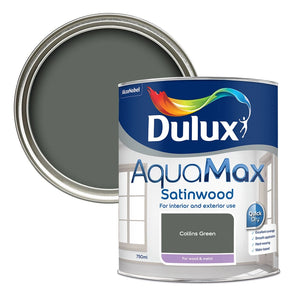 Dulux Aquamax Satinwood Water Based 750ml Wood and Metal Paint - Collins Green | 5918731