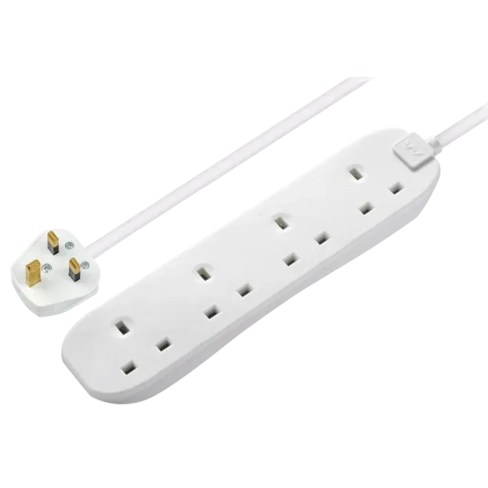 Masterplug 4 Socket 2 Metre Extension Lead - White | BFG210N-MP