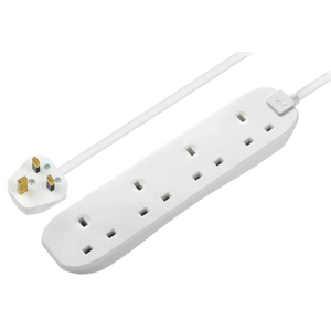 Masterplug 4 Socket 2 Metre Extension Lead - White | BFG210N-MP
